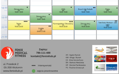 Grafik zajęć grupowych od 08.06